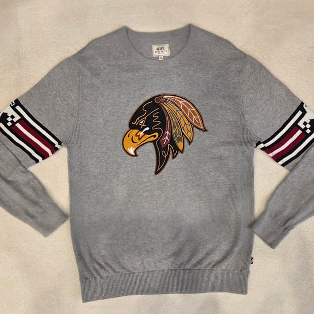 에코 언리미티드 독수리자수 니트[오버사이즈/황금핏]