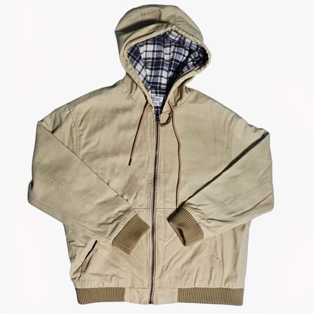 [L] WHOAU 카멜 베이지 후드 워크자켓 후드집업 워크집업 후디