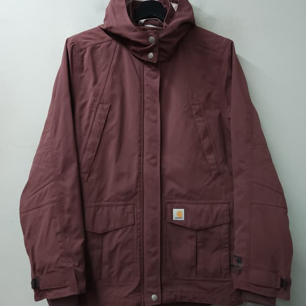 칼하트 여성 스톰 디펜더 방수 자켓 _ 버건디