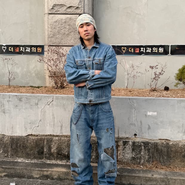 Rework Baggy Camo denim pants