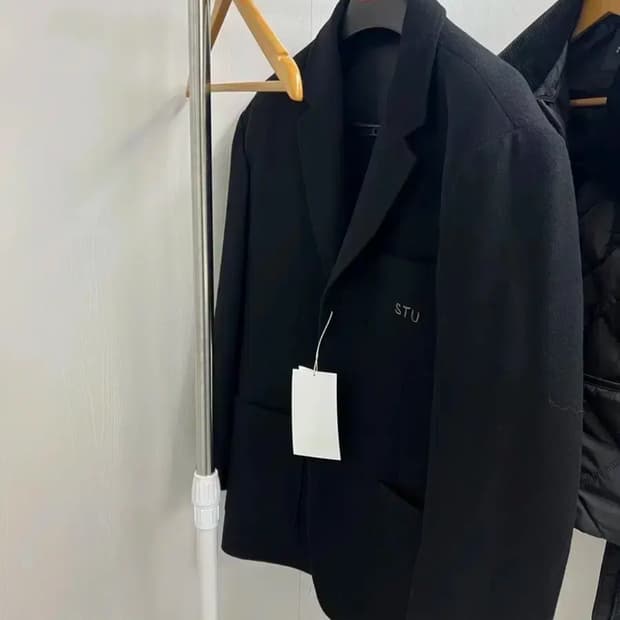 Stu 3버튼 울 핸드 스티치 블레이져 네이비 새상품