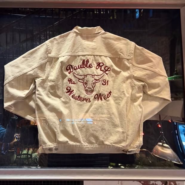 RRL 황소자수 베이지 데님 트러커 XL