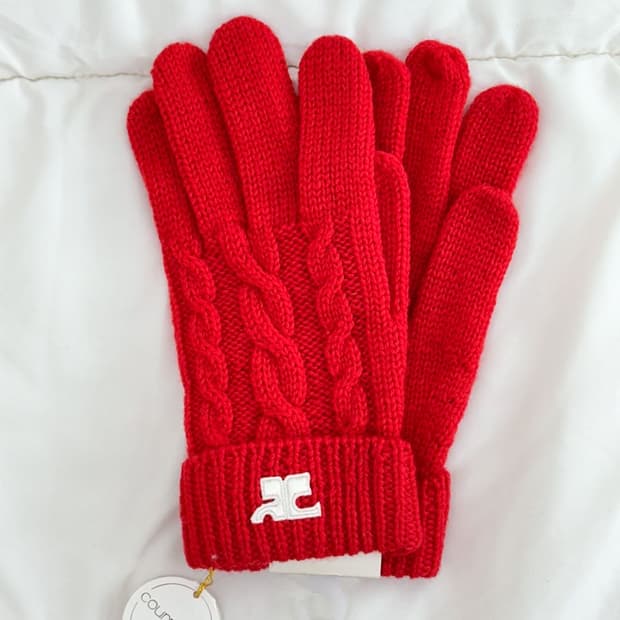 [새상품] courreges / 꾸레쥬 레드 울 장갑 