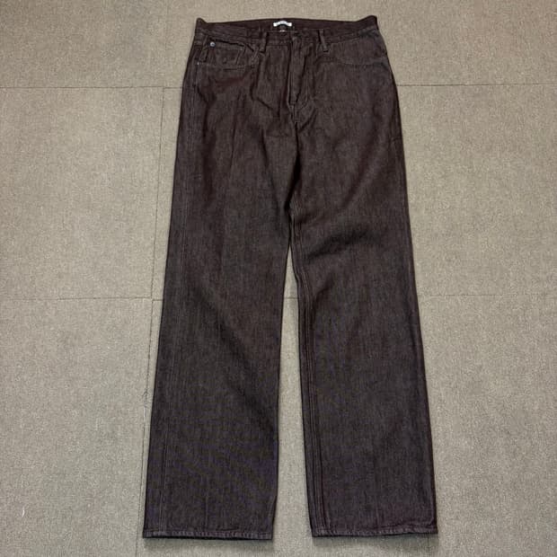 auralee 오라리 하드 트위스터 데님 브라운 