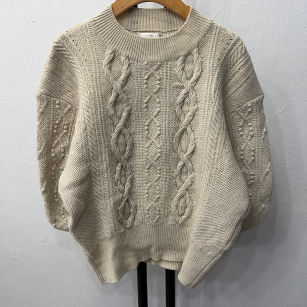 정품) TIME 타임 한섬 케이블 니트 스웨터 90F