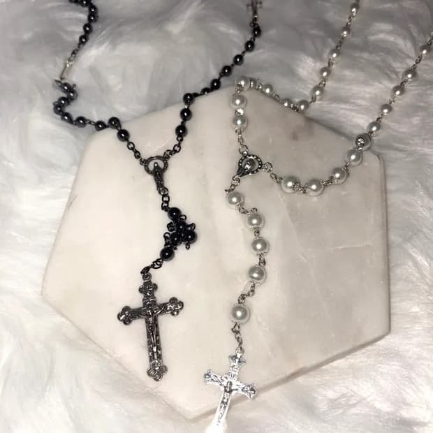 빈티지 펑크 십자가 롱 앤틱 목걸이 