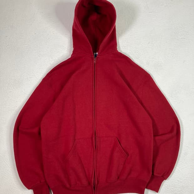90s Russell Zip Up Hoodie (red)