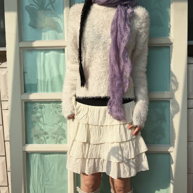 shirring knit muffler