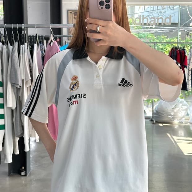 아디다스 레알마드리드 삼선 Pk 반팔져지