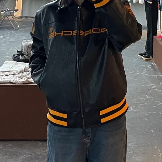 포르쉐 빅패치로고 레더자켓 H1383