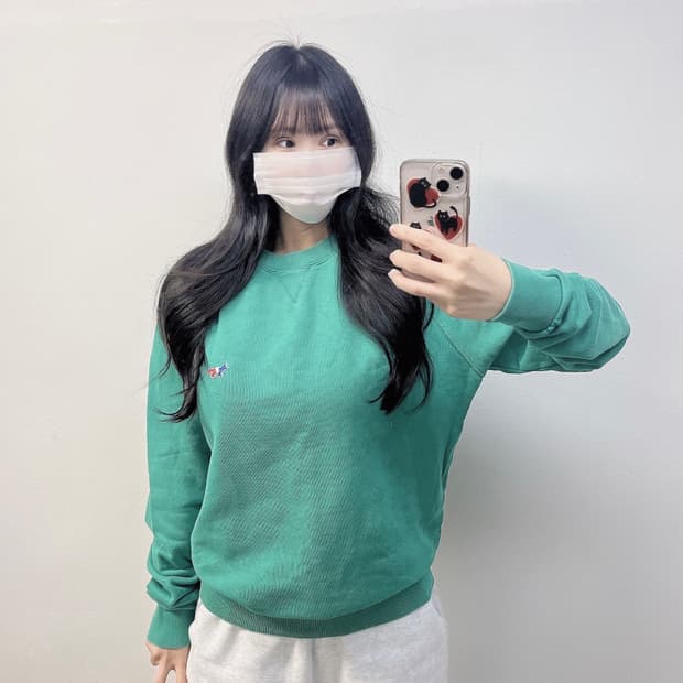 메종키츠네 트리플 컬러 폭스 맨투맨