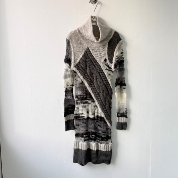 디젤 믹스 패브릭 롱 스웨터