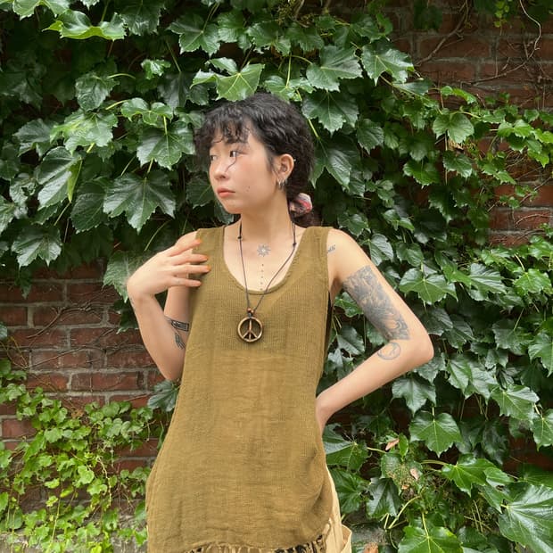 Malaika 히피 그런지 민소매
