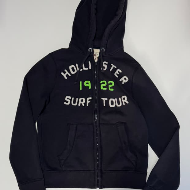 남녀공용! 홀리스터 스펠로고 네이비 기모 후드집업