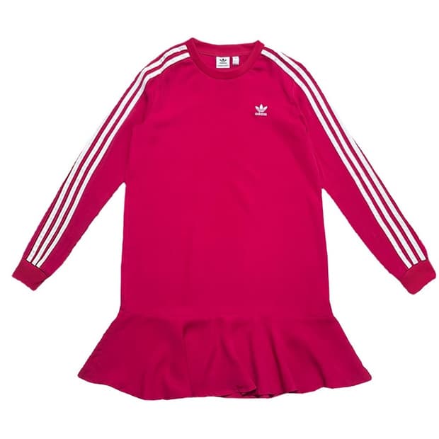 ADIDAS 삼선 스트라이프 원피스 핑크 S