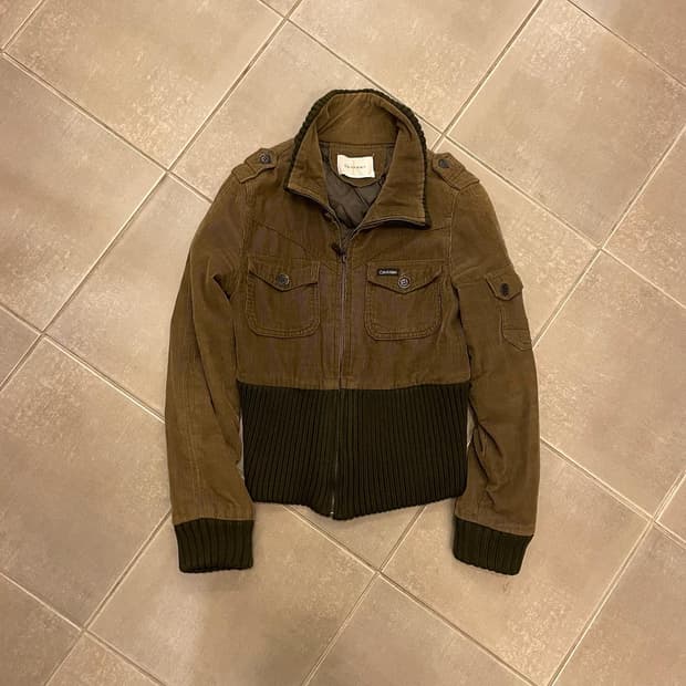 캘빈클라인 코듀로이 크롭자켓