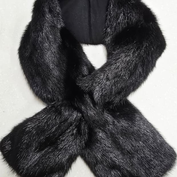 블랙 밍크 털 목도리 머플러
