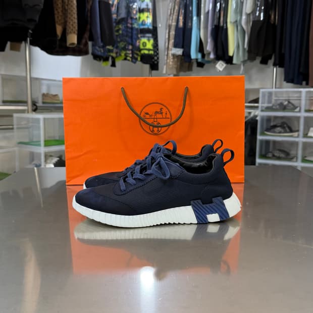 [리오브] 에르메스 바운싱 네이비 메쉬 스웨이드 스니커즈