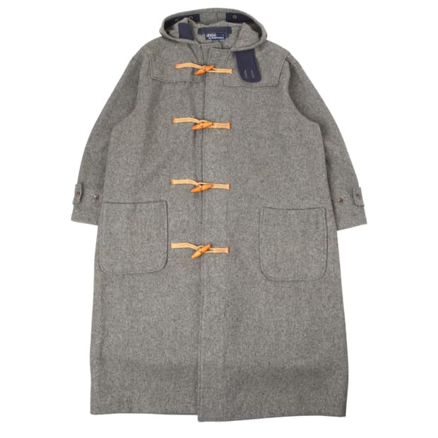 폴로 랄프로렌 90s 그레이 울 마카우 롱 더플코트