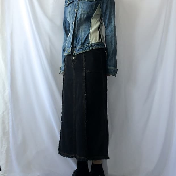 Side line layer denim jacket
