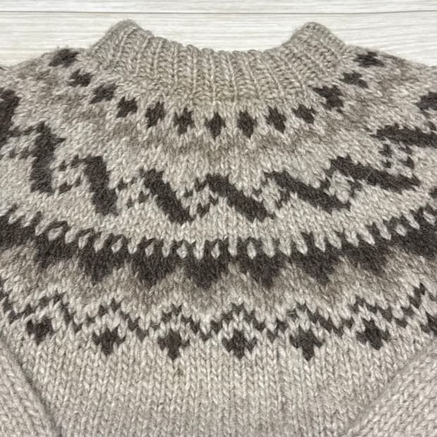 노르딕 패턴 핸드메이드 헤비울 니트 (멍텅구리 니트)