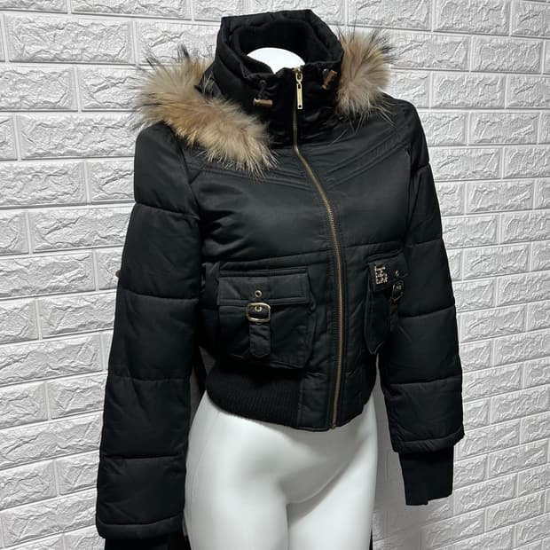 에고이스트 라쿤 퍼 패딩 하이넥 자켓