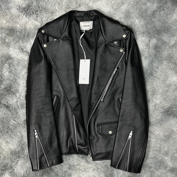 비비스튜디오 레더 라이더자켓 s