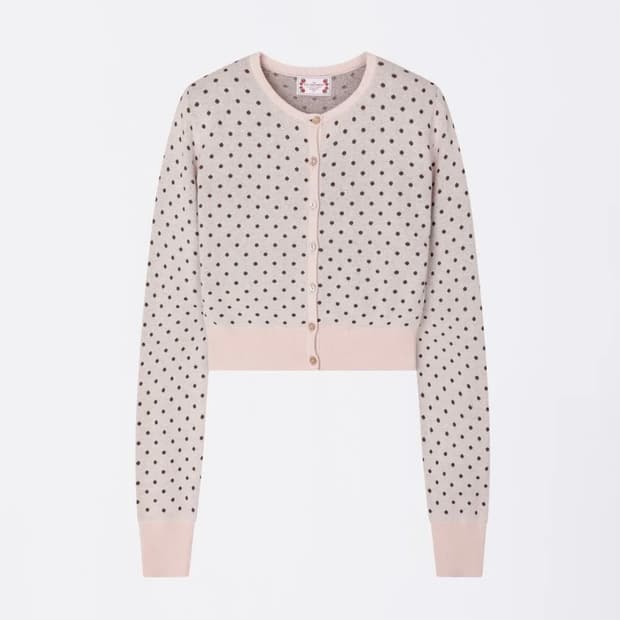 [레이 착용] 스컬프터 도트 가디건 베이비핑크