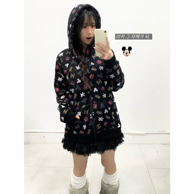 [DISNEY] 미키마우스 폭닥 후드집업