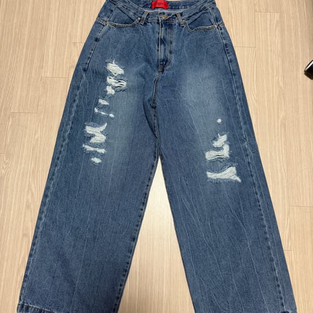 뉴치프시크 데미지 와이드 데님 m