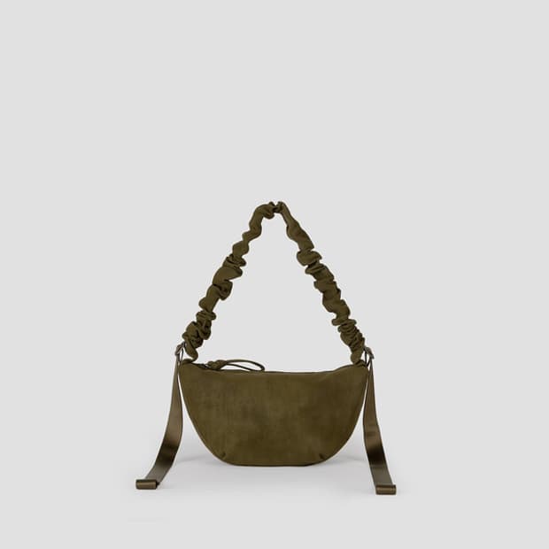 데일리 셔링백 폭스 스웨이드 스모키 카키