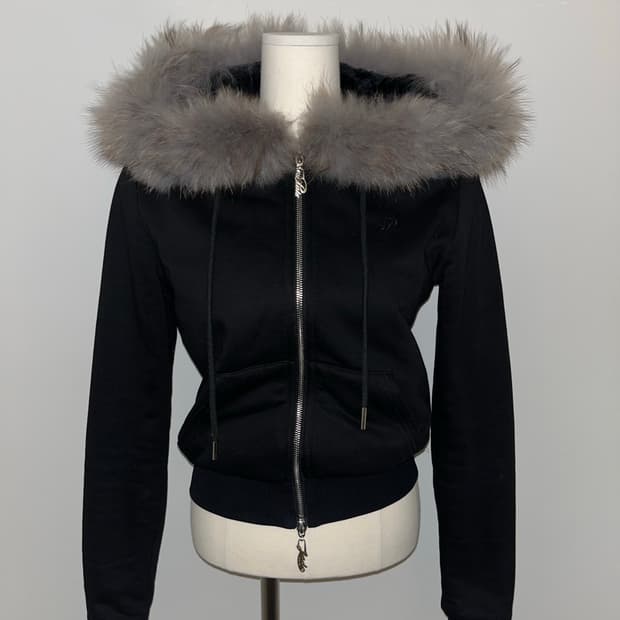 Pale jade hooded zip-up