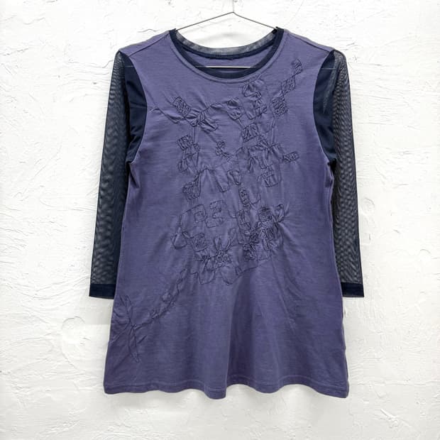 gianni lo giudice 셔링 스티치 메쉬 탑