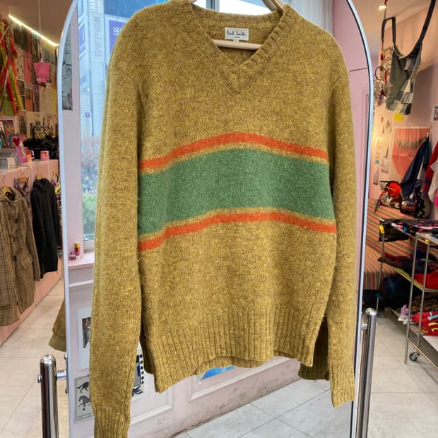 폴스미스 PAUL SMITH 울 100% 옐로우 니트