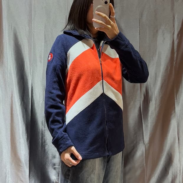 M 폴로랄프로렌 L-RL 사선 배색 플리스 집업