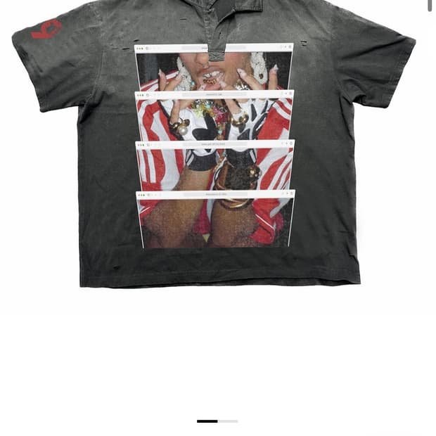 비엑세스 Washed Graphic Polo T-Shirt