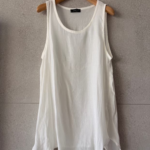 롱 나시 레이어드 시스로 화이트