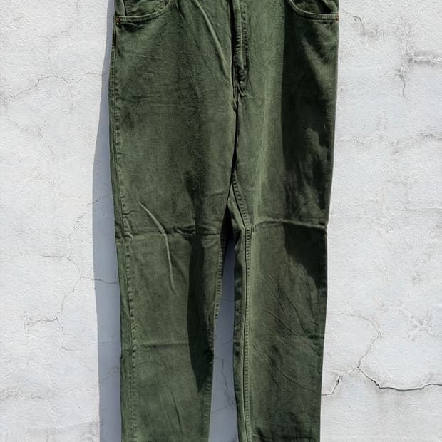 [35] 90s 리바이스 550 올리브그린 데님 팬츠 USA made