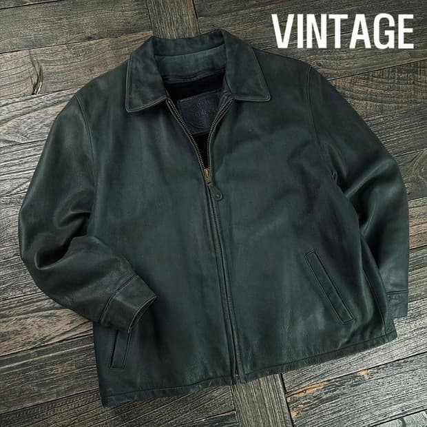 [빈티지] 리얼 쉽스킨 레더 양가죽 싱글 레더 자켓 M19731