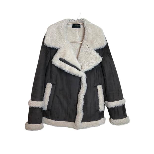 브라운 퍼 안감 무스탕 자켓