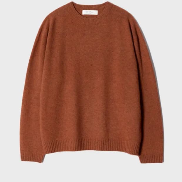 퍼스트플로어 쉐기독 스웨터 흙당근 48사이즈 탭채새제품