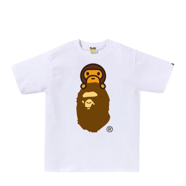 베이프 마일로 온 에이프 헤드 티셔츠 화이트