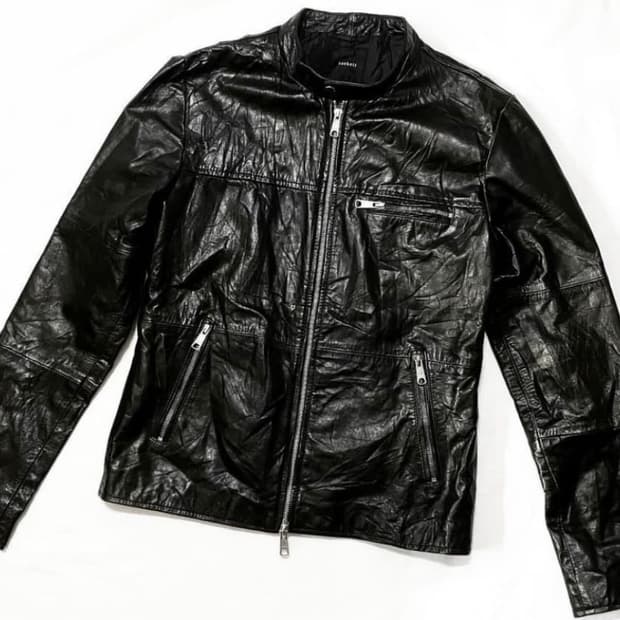 빈티지 소가죽 라이더 자켓