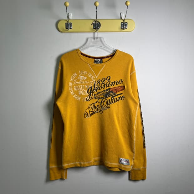 geronimo 인디언 그래픽 와플 맨투맨 L