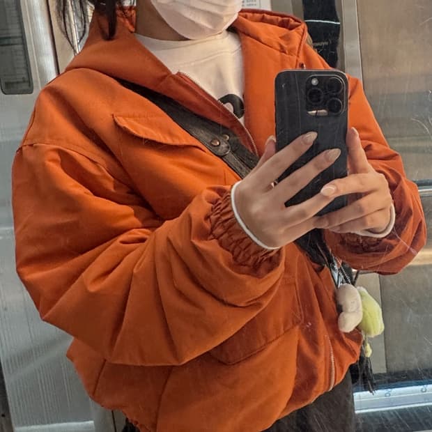 mirage 오렌지컬러 패딩