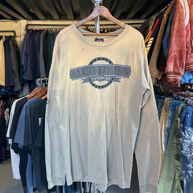 할리데이비슨 페이드 프린팅 롱슬리브 티셔츠 2007 made in usa