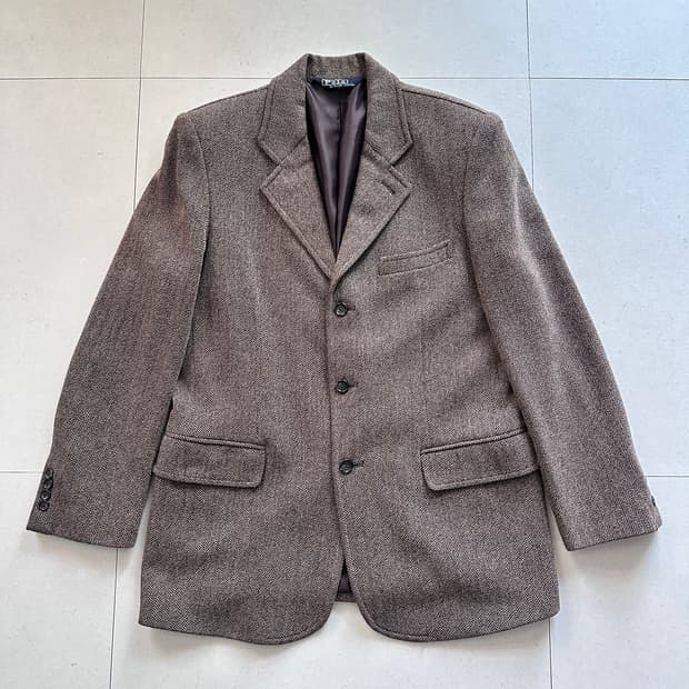 90s 폴로 랄프로렌 헤링본 트위드 3버튼 자켓 