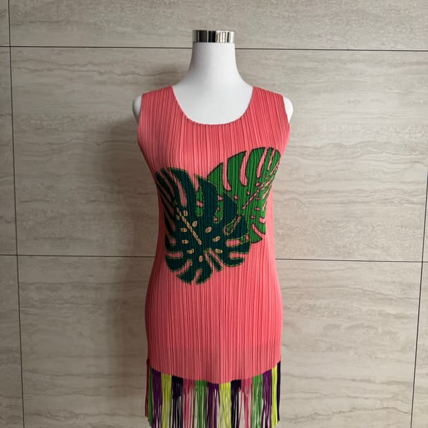 pleats please 플리츠플리즈 야자수 프릴 나시