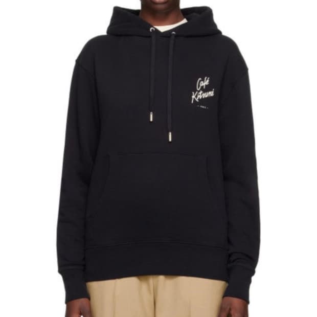 메종키츠네 카페 키츠네 블랙 후드티