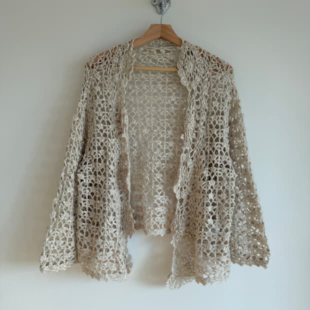 SM2 코튼 니트 시스루 가디건